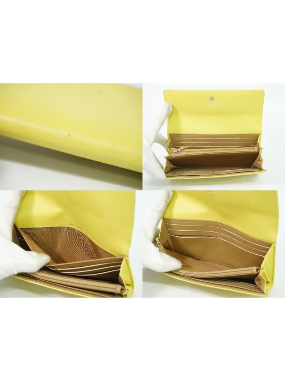 Chanel CC Logo Wallet Leather Yellow